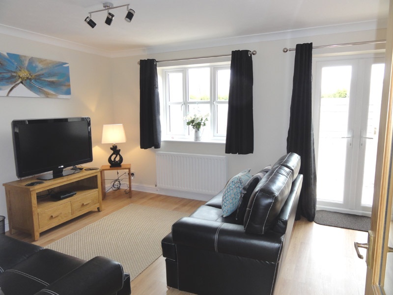 sunny and spacious lounge leading to patio garden